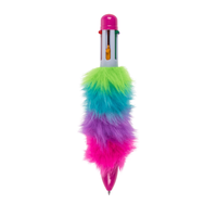 POM POM 6 RENKLİ TÜKENMEZ KALEM - RAINBOW POM POM PEN - Thumbnail