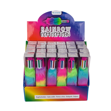 POM POM 6 RENKLİ TÜKENMEZ KALEM - RAINBOW POM POM PEN