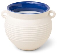 Paddywax - PADDYWAX SANTORINI MAT SERAMİK ANFORA MUM BEYAZ - SANTORINI 8.5 oz. CREAM CERAMIC CLIFF & HINOKI WOOD