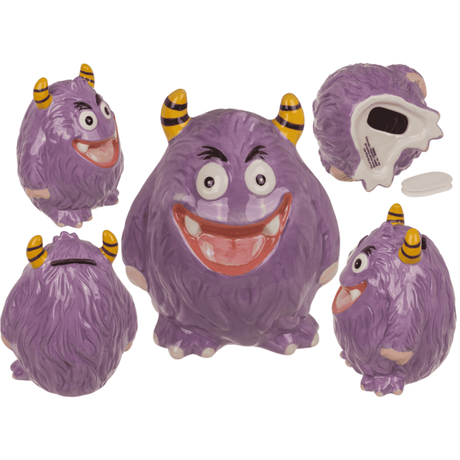 SERAMIK KUMBARA MOR CANAVAR 14 cm. - SAVINGS BANK PURPLE MONSTER