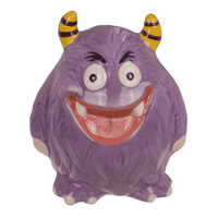 SERAMIK KUMBARA MOR CANAVAR 14 cm. - SAVINGS BANK PURPLE MONSTER - Thumbnail