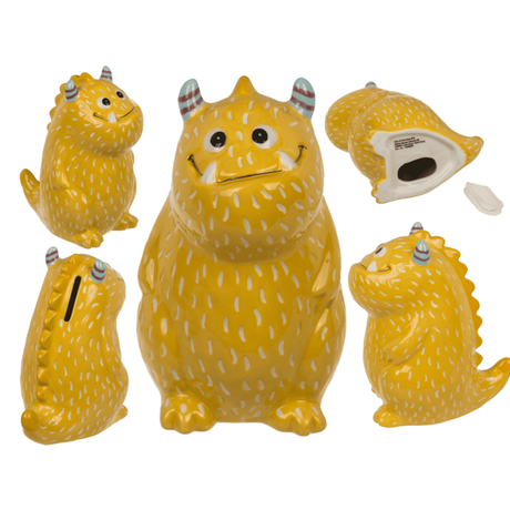 SERAMIK KUMBARA SARI CANAVAR 15 cm.- SAVINGS BANK YELLOW MONSTER