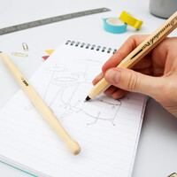 SİYAH BAGET TÜKENMEZ KALEM - BLACK DRUMSTICK PENS - Thumbnail