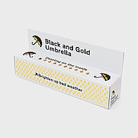 SİYAH / ALTIN RENKLİ ŞEMSİYE - BLACK AND GOLD UMBRELLA - 2