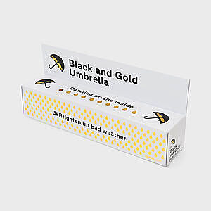 SİYAH / ALTIN RENKLİ ŞEMSİYE - BLACK AND GOLD UMBRELLA - 2