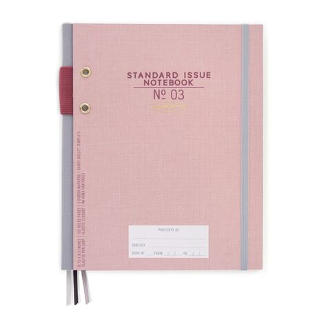 DESIGNWORKS INK STANDARD ISSUE TAKVİMLİ DEFTER PEMBE - HARDCOVER FABRIC WRAPPED PEN HOLDER SPINE UNDATED PLANNER