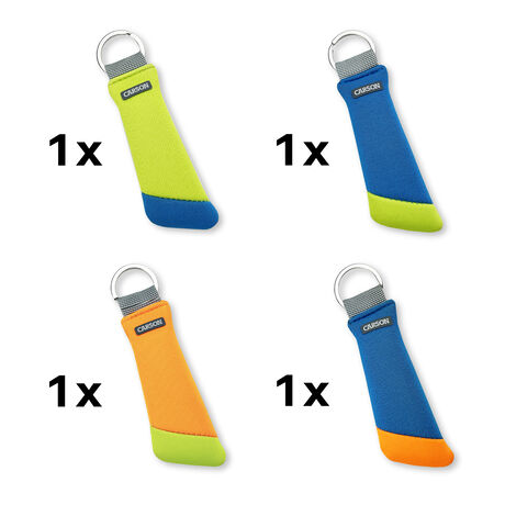 SUDA BATMAYAN ANAHTARLIK (4 RENK) - FLOATING KEYCHAIN, BLUE/GREEN HIGH VISIBILITY NEOPRENE KEYCHAIN