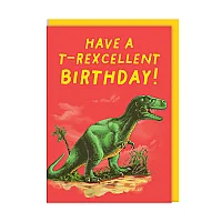 T -REX GREETING CARD