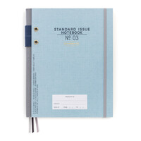 TAKVİMLİ DEFTER MAVİ 21 x17,5 cm - BLUE STANDARD ISSUE-HARDCOVER FABRIC WRAPPED PEN HOLDER SPINE UNDATED PLANNER - Thumbnail