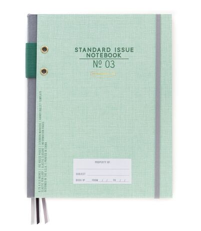 TAKVİMLİ DEFTER YEŞİL 21 x17,5 cm - GREEN STANDARD ISSUE-HARDCOVER FABRIC WRAPPED PEN HOLDER SPINE UNDATED PLANNER