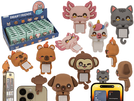 TELEFON FİGÜRÜ STICKERLAR KAWAII AKILLI DOSTLAR (6 ÇEŞİT) - PHONE FIGURINE STICKERS SMART FRIENDS KAWAII - 1